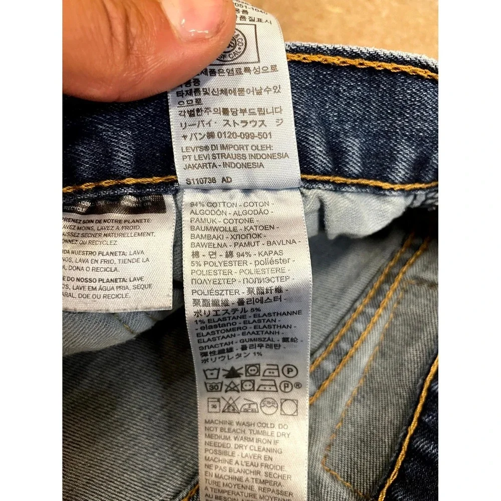 Levi's 501 Original Jeans Mens 34x32 Blue Denim Cotton Stretch Mid Rise Straight